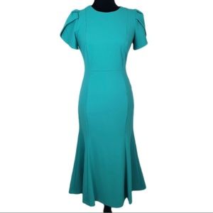 Calvin Klein Teal Tulip Sleeve Sheath Dress